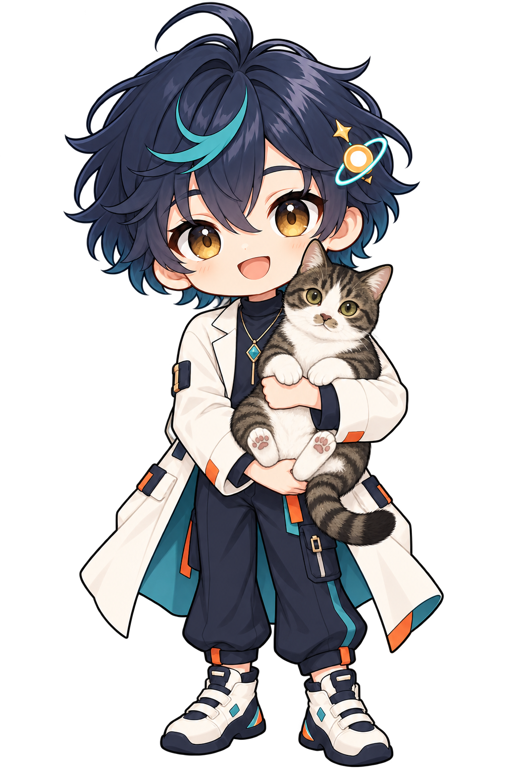 Asa AI Lab character holding a cat